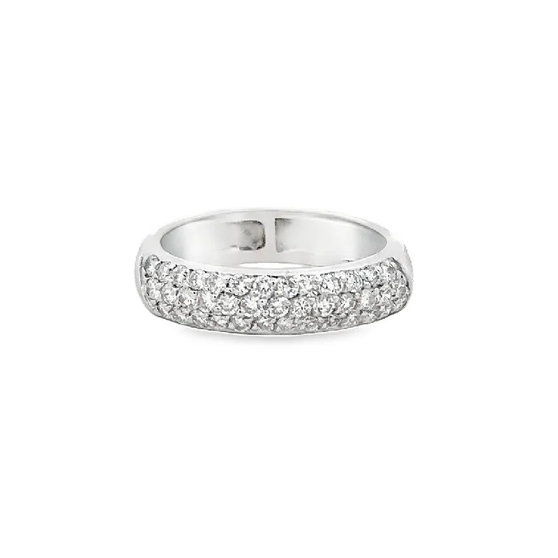 Mutltirow Diamond Band in 18k White Gold