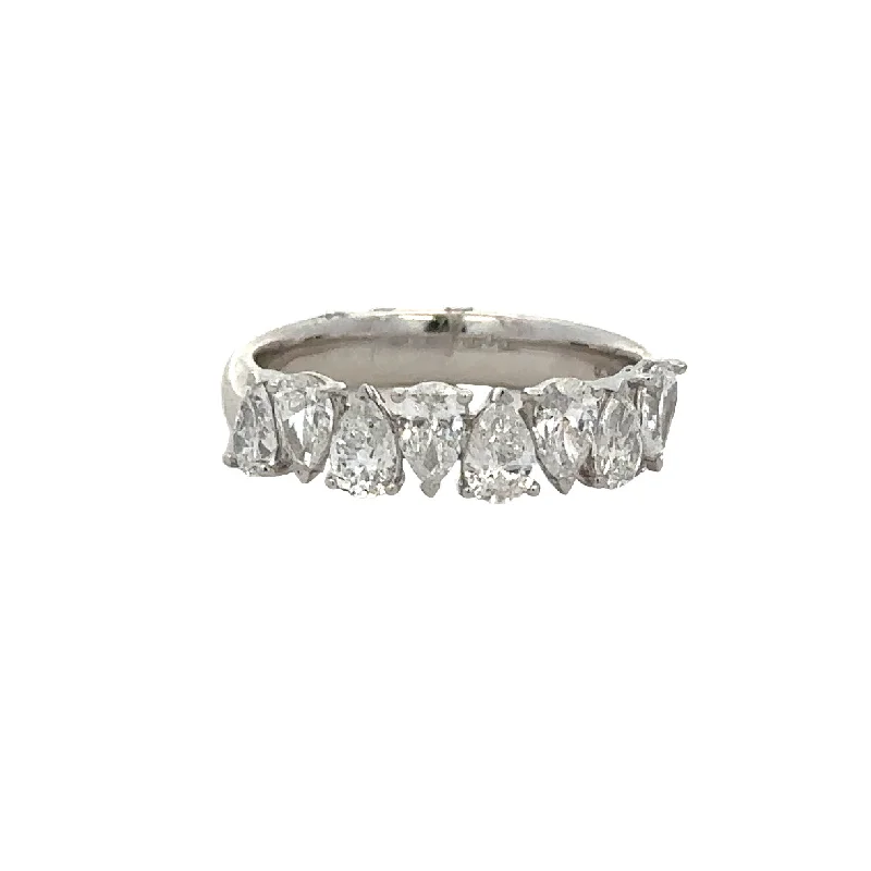 Pear Cut Diamond Band in White Gold