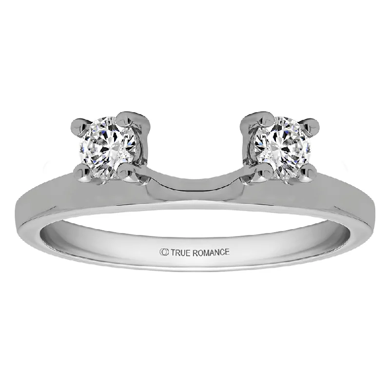 Double Diamond Wrap Ring in White Gold