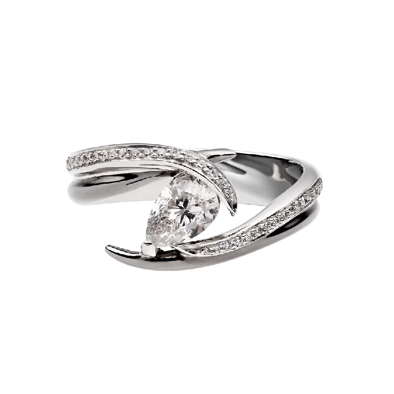 Entwined Captured Vine60 Engagement Ring - 18ct White Gold & 0.85ct Diamond