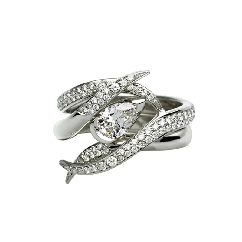 Interlocking Ariana50 Engagement Ring Set - 18ct White Gold & 1ct Diamond