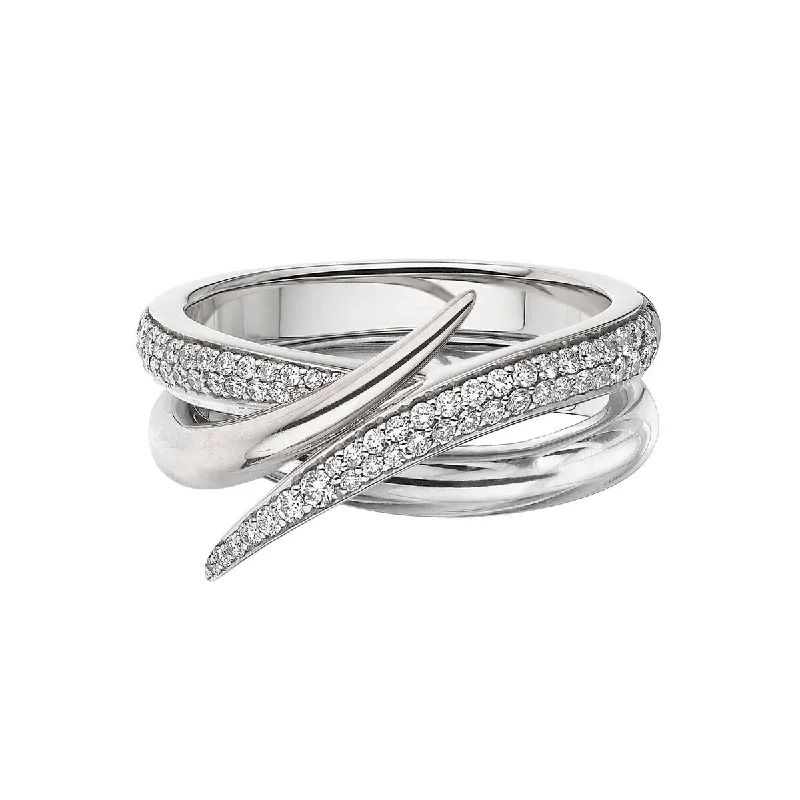 Interlocking Duo Ring - 18ct White Gold & Diamond