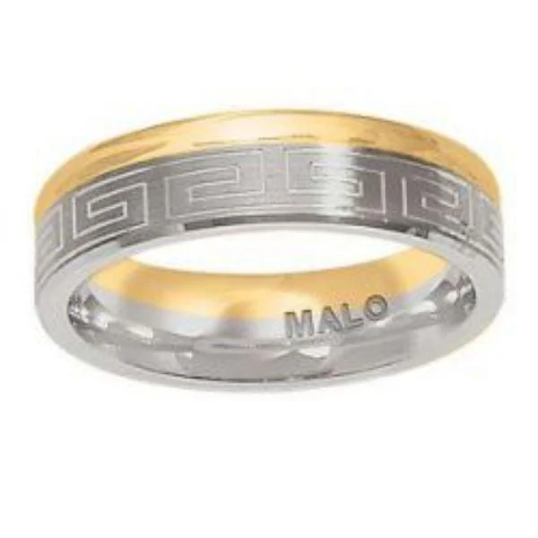 White Gold Textured Mens Band.