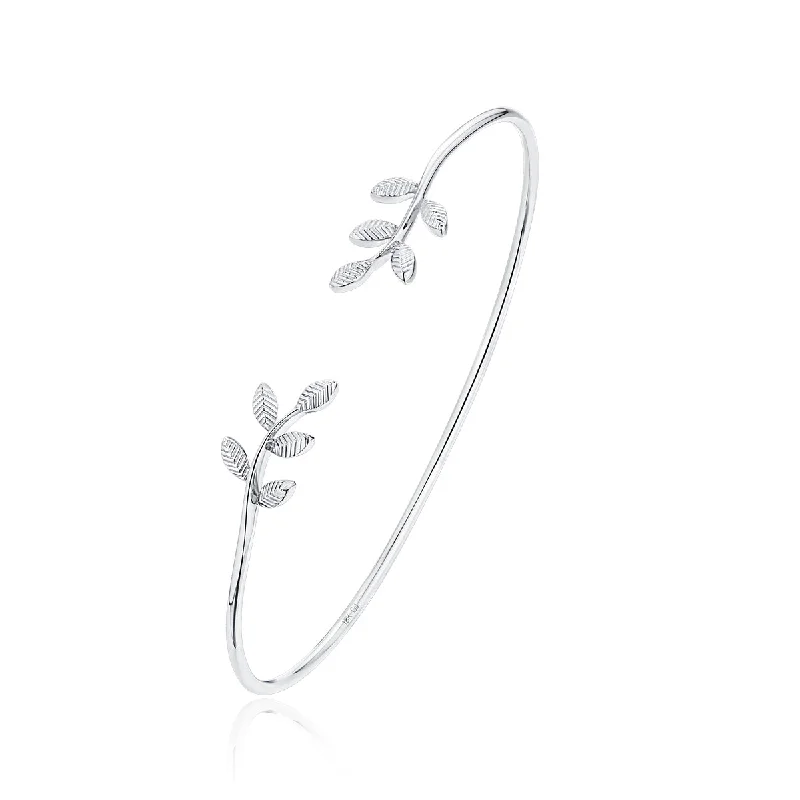 18KT  White Gold Leaf Bracelet - S2012275