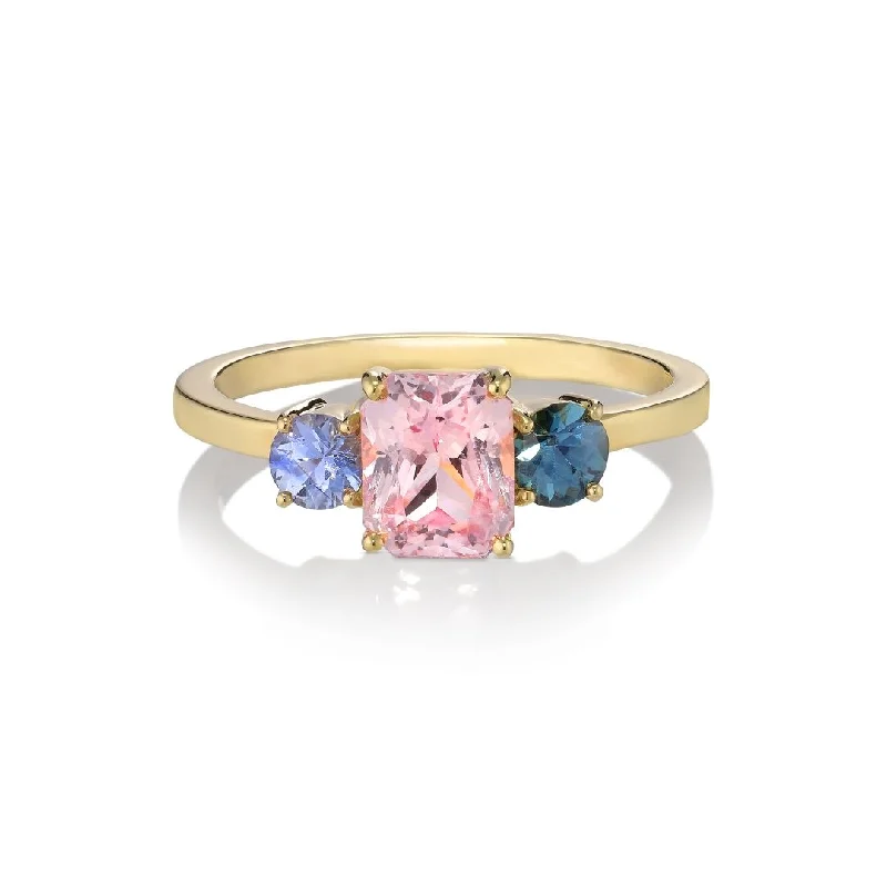 Anagate 18K Gold Ring w. Sapphires