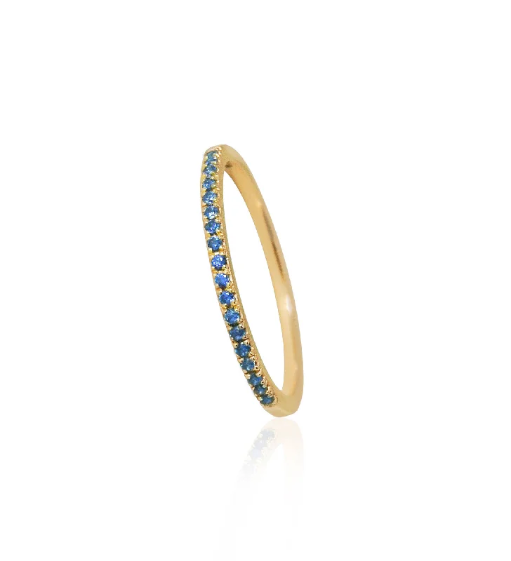 Sarah Lil Blue 14K Gold Ring w. Sapphires