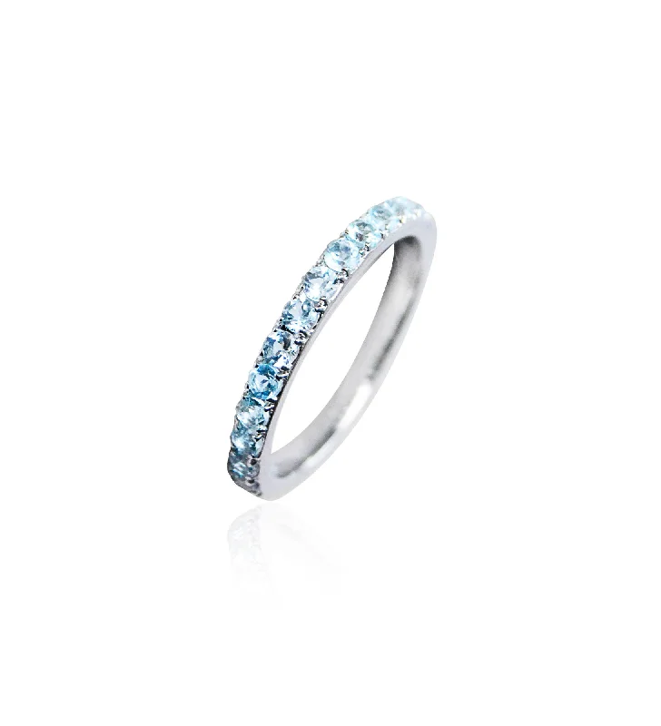 Sarah Lil Aqua 14K Whitegold Ring w. Aquamarines