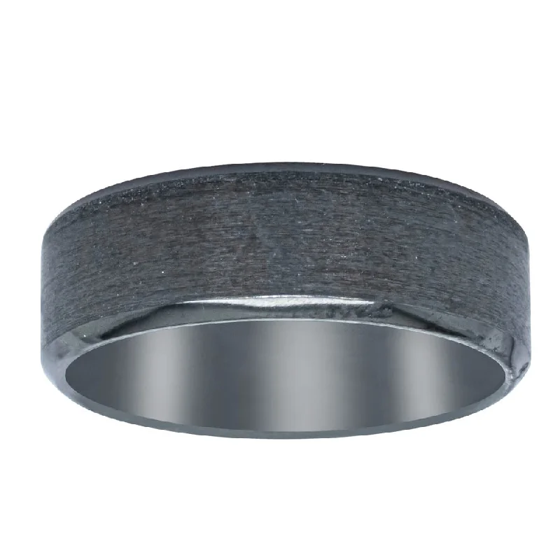 Black Zirconium 7mm Sanded Finish Ring