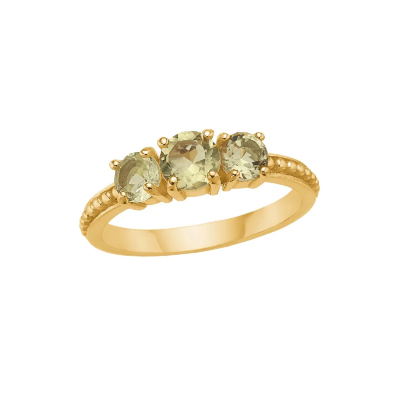 18K Gold Plated Ring w. Quartz