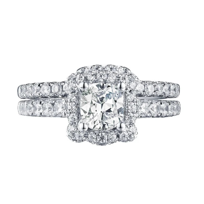 Cushion Cut Engagement Ring S201600A and Band Set S201600B