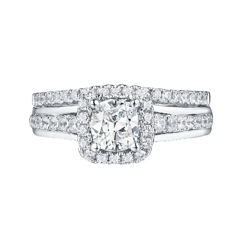 Cushion Cut Engagement Ring S201632A and Band Set S201632B