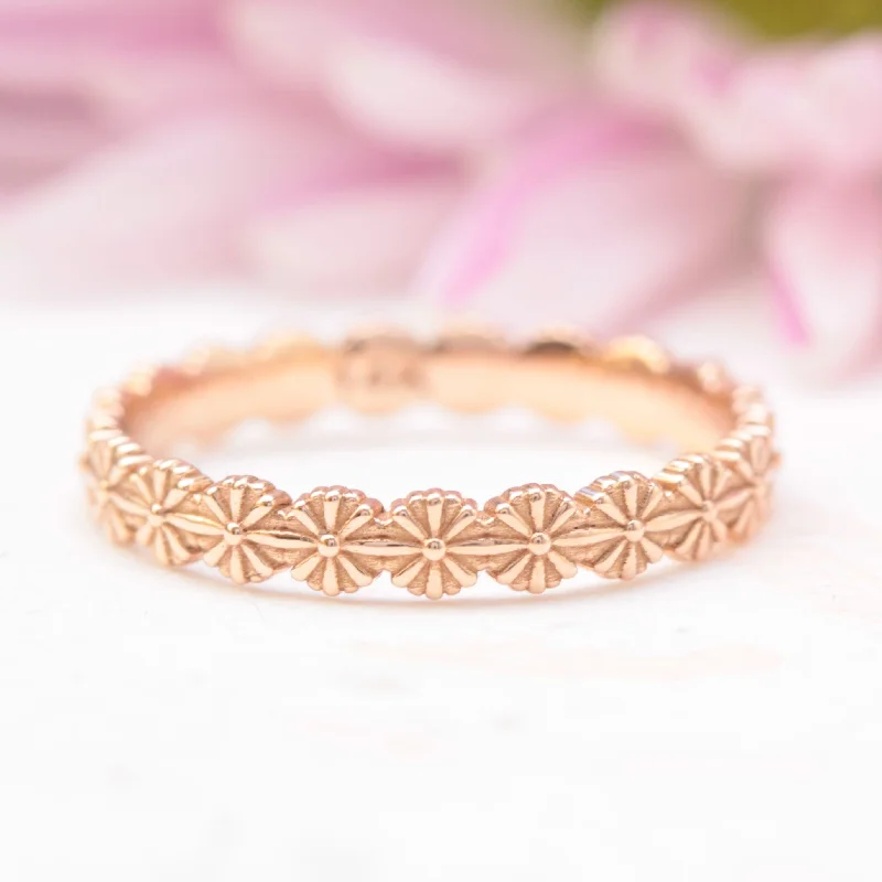 Daisy eternity wedding ring