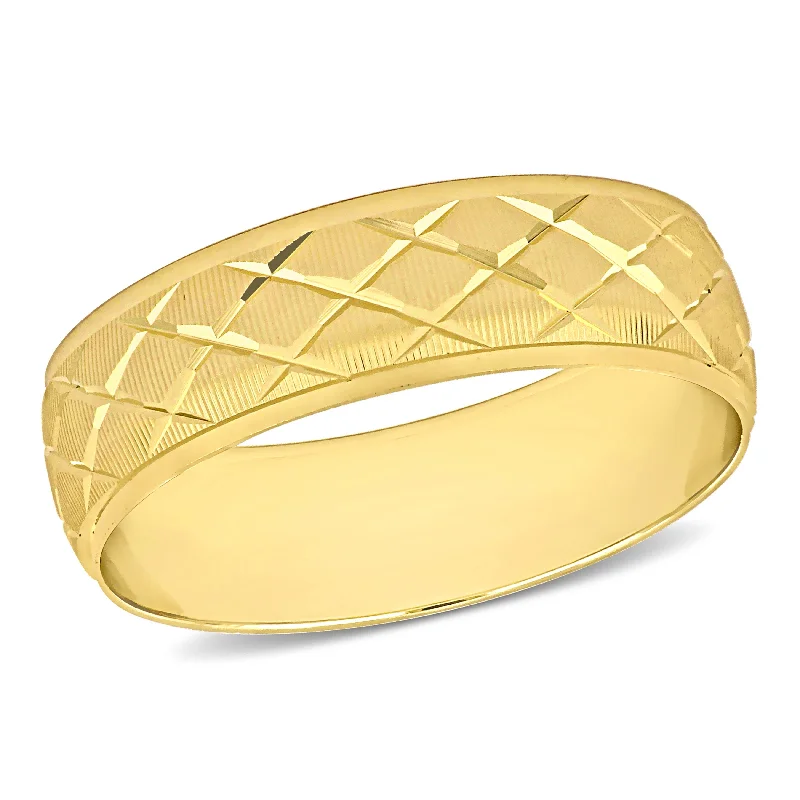 Miadora 6mm Lattice Wedding Band in 14k Yellow Gold