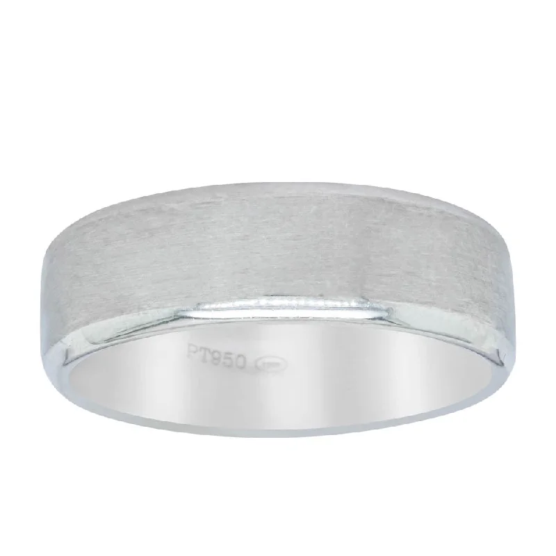 Platinum 6.75mm Bevelled Edge Band