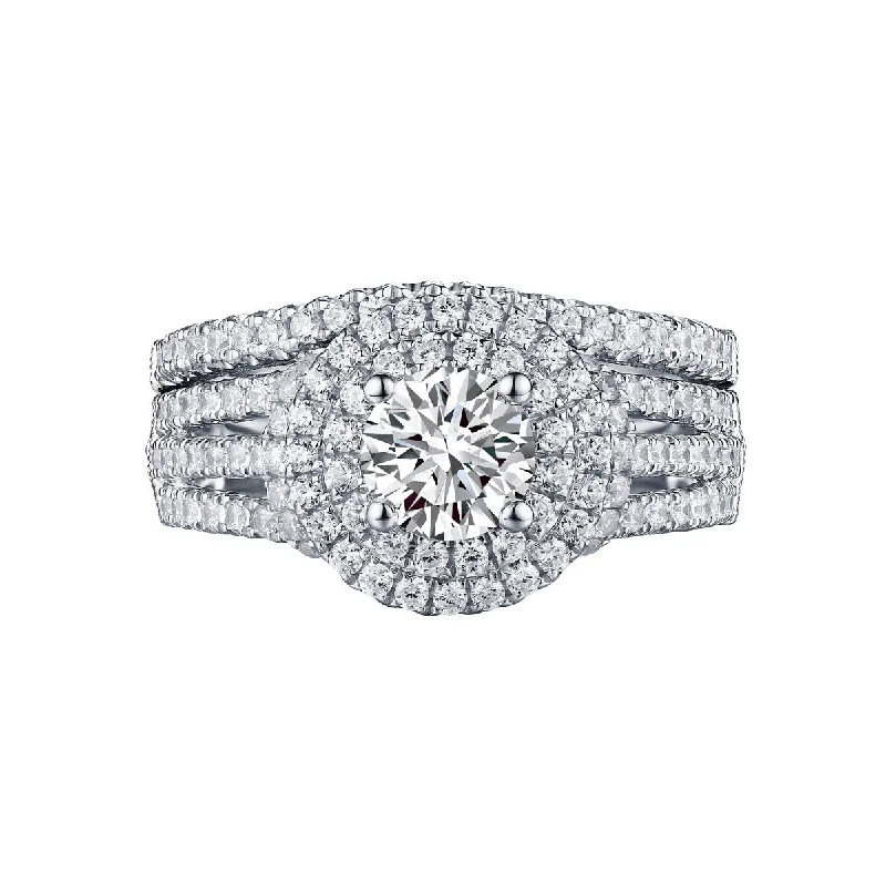 Round Engagement Ring S201596A and Band Set S201596B