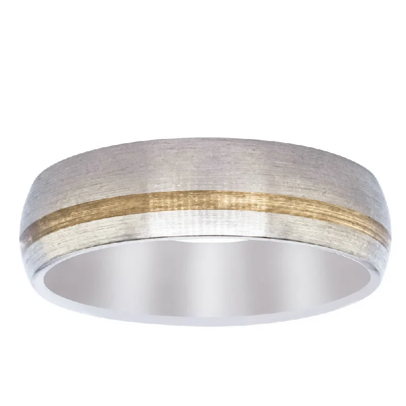 Titanium And 9ct Yellow Gold Band