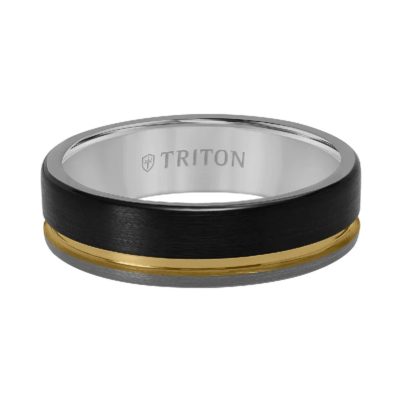 Triton 6.5MM Tri-Color Tungsten Wedding Band