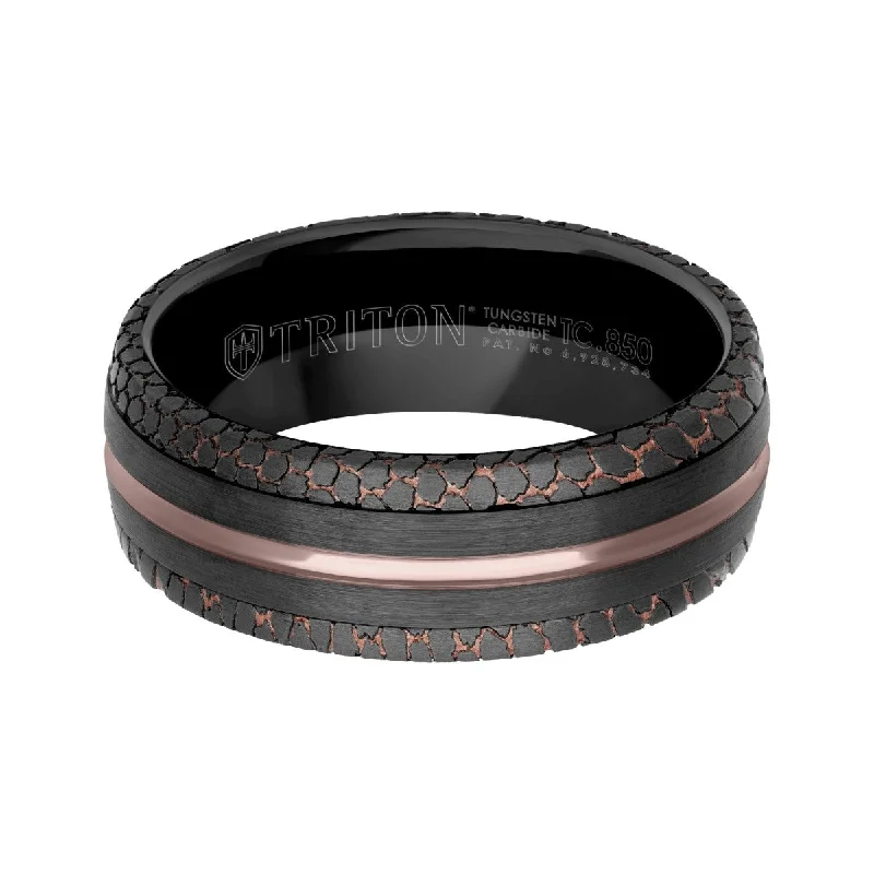 Triton 8MM Black Tungsten Wedding Band