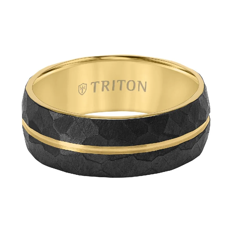 Triton 8MM Two-Tone Titanium Wedding Band